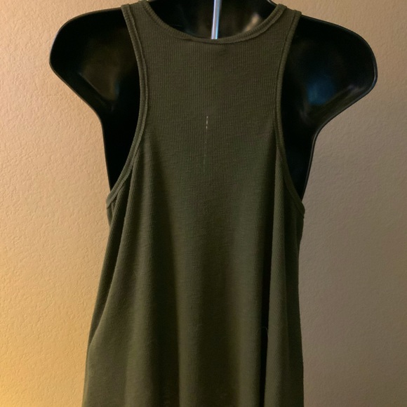 Free People Ribbed Knit Tank Top. Olive color size M - Picture 3 of 4
